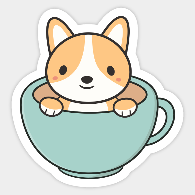 Kawaii Cute Corgi Dog - Dog - Sticker | TeePublic